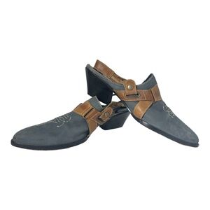 Circle S Heels Womens Size 8 Blue Suede Western Slingback Cowboy Stirup